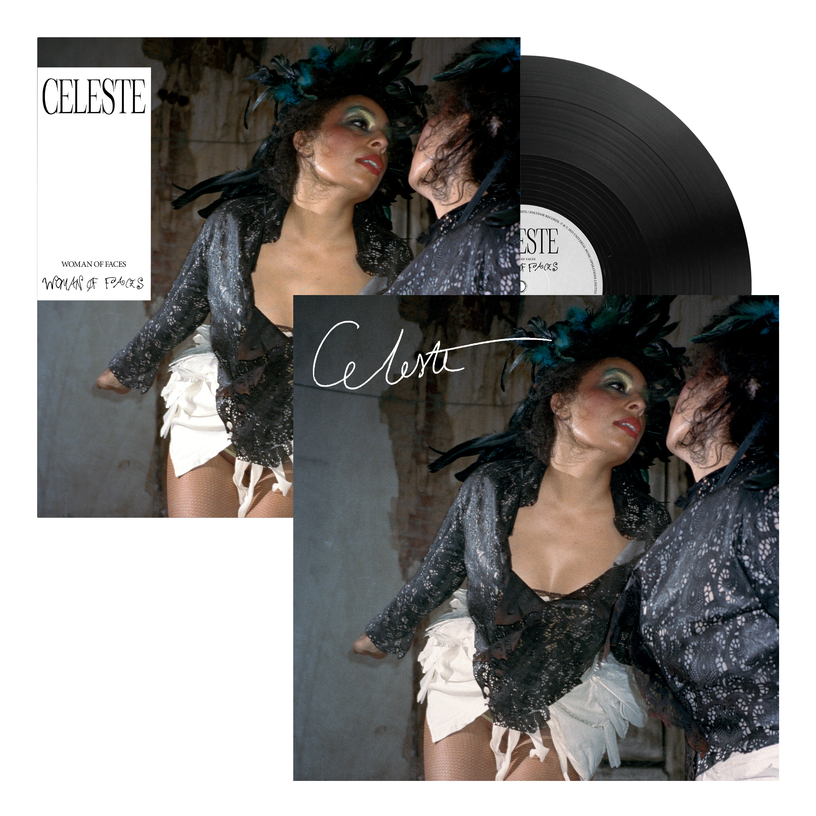 Woman Of Faces Standard Black Vinyl + Signed Print Bundle